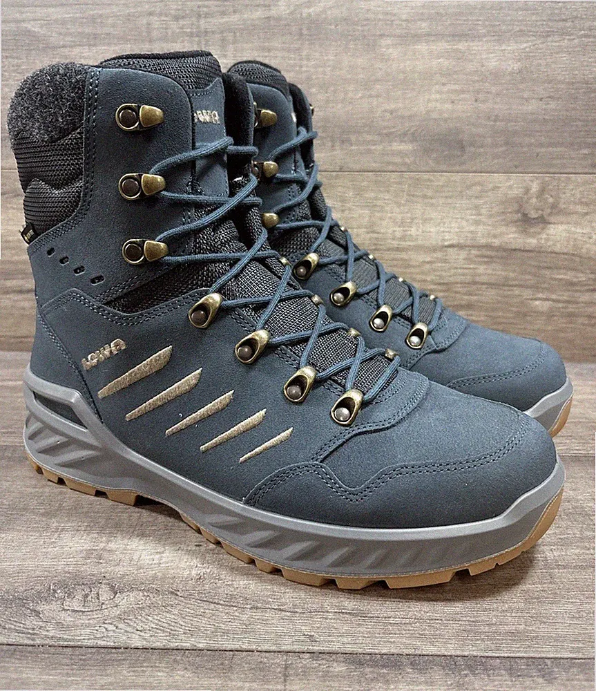 Lowa Nabucco GTX Mid Hiking Boots Shoes Steel Blue Mens Size 10