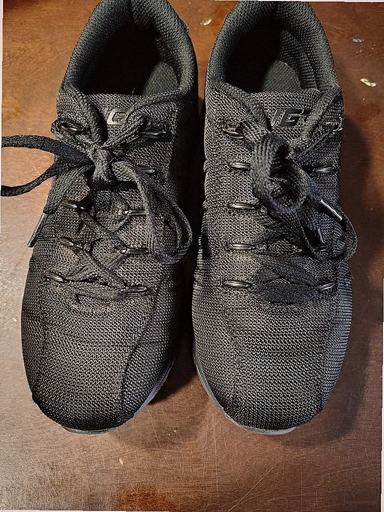 Lugz Black Oil Slip Resistant Mesh Low Top Athletic Sneakers for Men