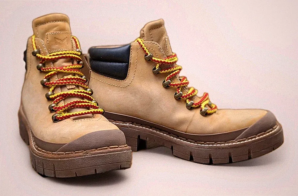 Marc Fisher Boots Size 8 Chunky MLCairy Natural Rubber Reinforced Hiking Lace Up