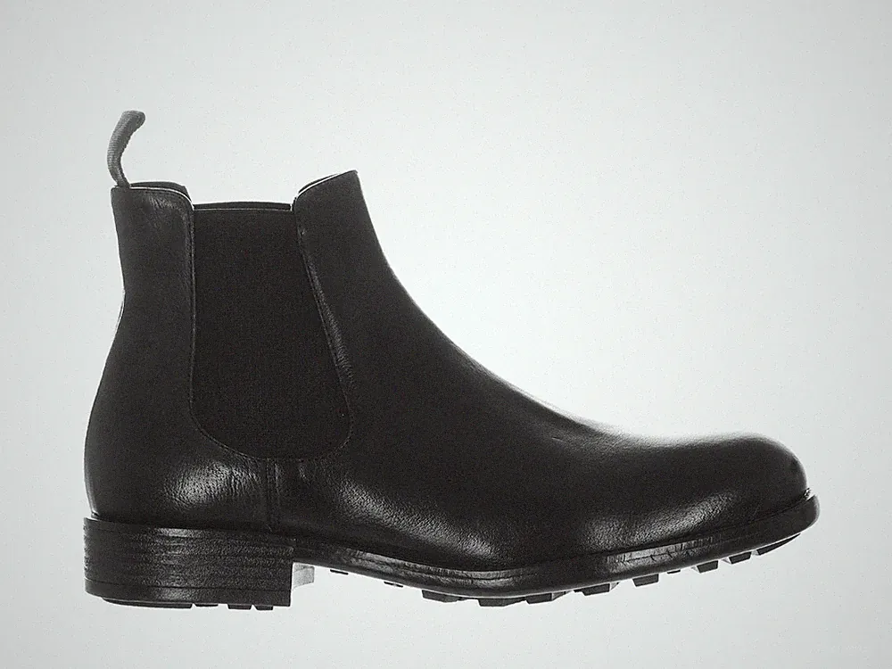 MARECHIARO 1962 men's black leather chelsea ankle boot shoe 6782 BLACK