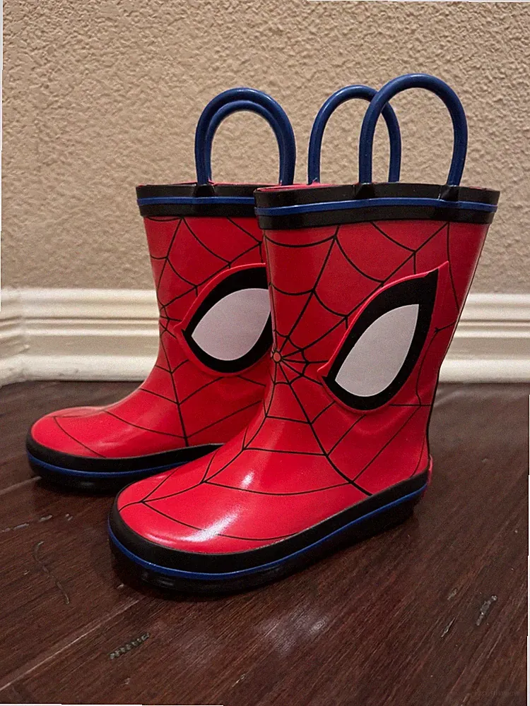 Marvel Spiderman Toddler Boys Red Graphic Pull-on Rain Boots: 7-8