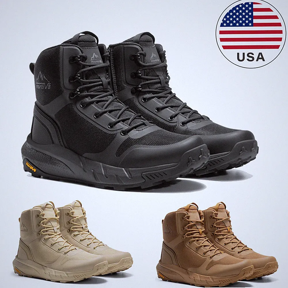 Men Military Tactical Boots Lightweight Motorcycle Combat Hiking Shoes US Size