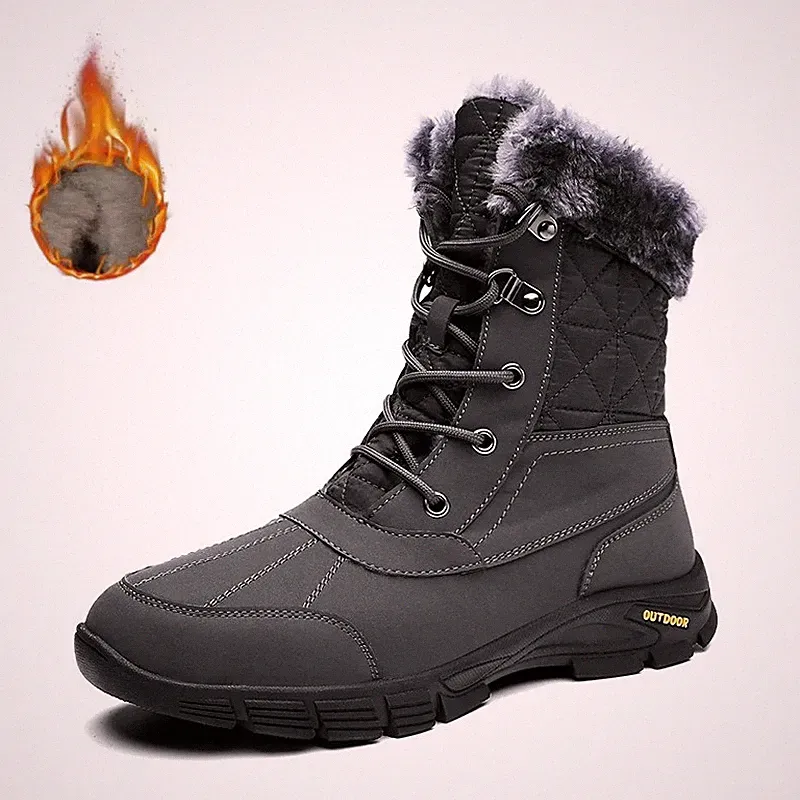 Men Non-slip Snow sneakers Winter Cotton-lined Ankle Boots Outdoor Hiking Shoes