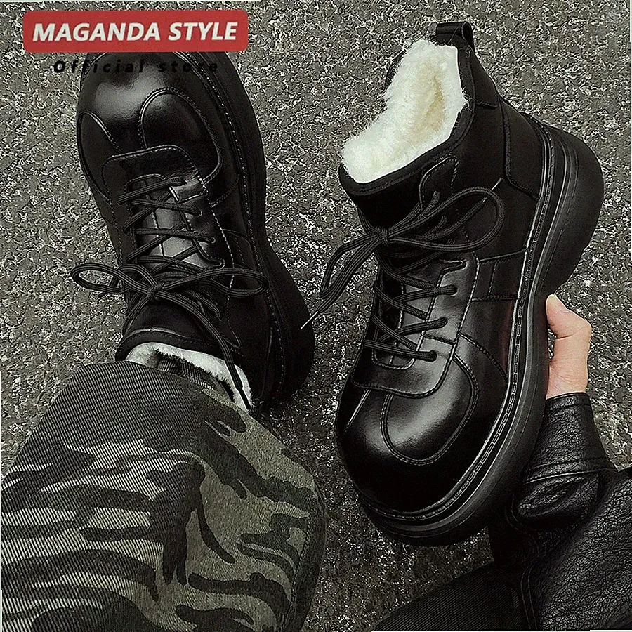 Men Non-slip Warm Cotton Shoes Platform Big Toe Hiking Thick Sole Snow Boots