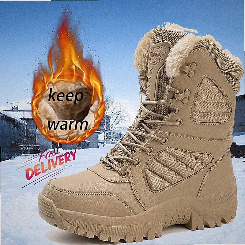 Men's and Women's Snow Boots Winter Outdoor Anti Slip and Warm Cotton Shoes