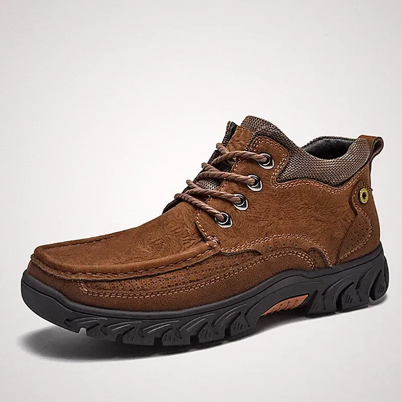 Men's Ankle Boots Mountain Comfort Non Slip Shoes Lace Up British Style Sneakers
