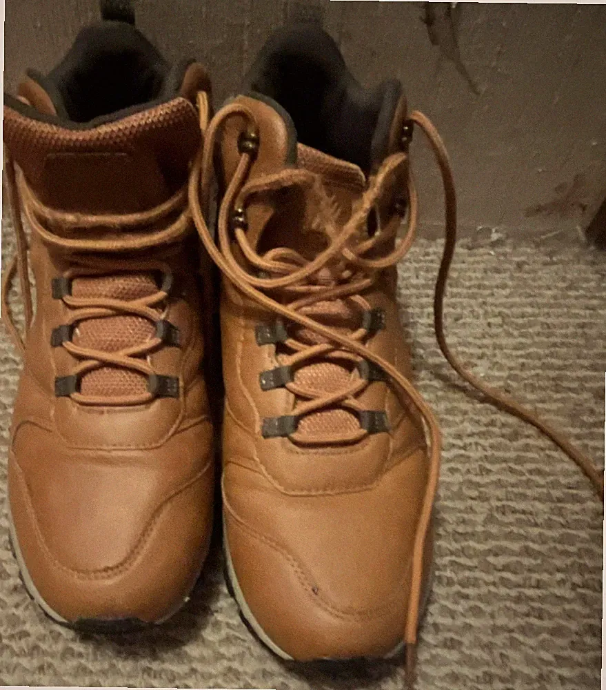 Men's Brown High-Top Hiking Boots Outdoor Lace-Up Durable Trail Walking Shoes