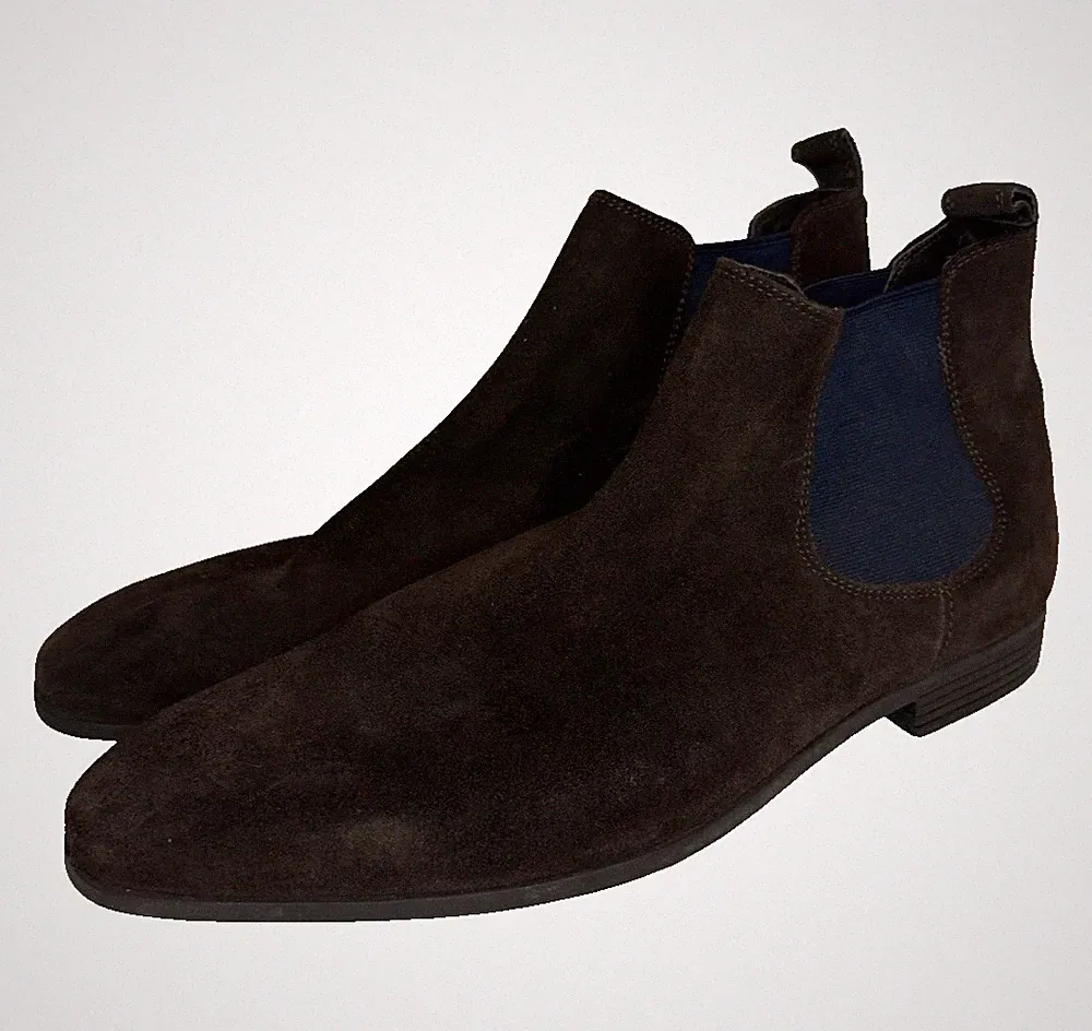 Men's Brown Suede Chelsea Boots Size 15M by 14th & Union Slip On Ankle Boots