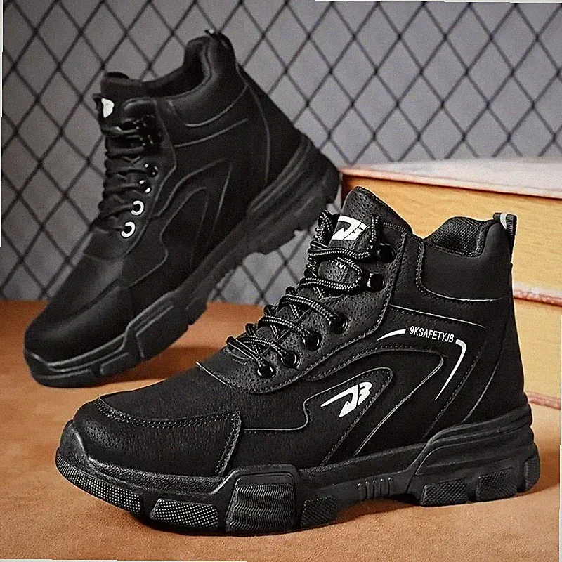 Men'S Casual Work Boots - Durable Anti-Slip Thick Sole for Hiking & Outdoor Acti