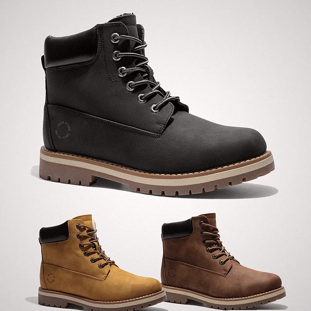 Men's Classic Motorcycle Winter Snow Boots Outdoor Comfortable Casual Shoes