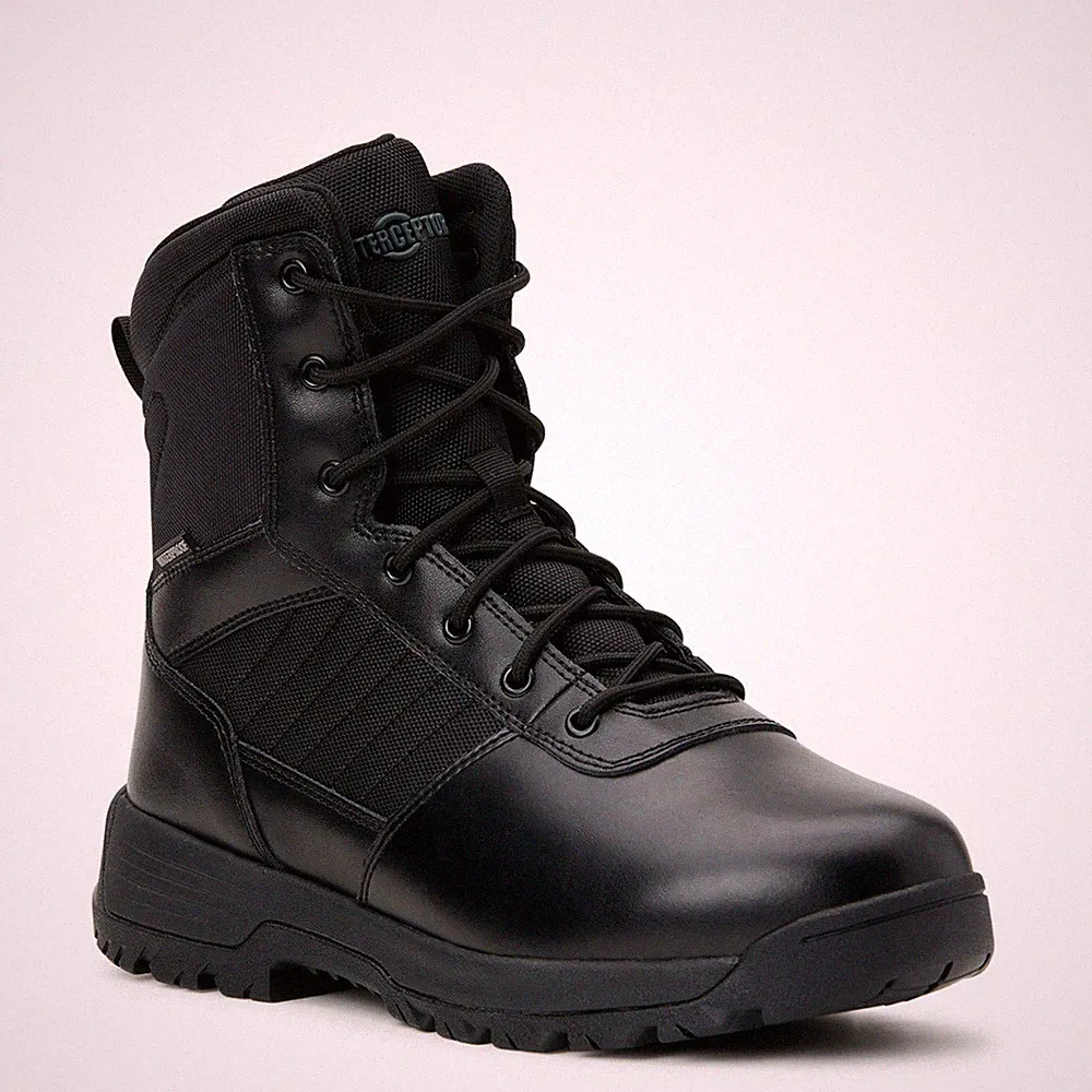 Men's Comfort Combat Tactical Boots Waterproof Slip Oil Resistant Zippered Black