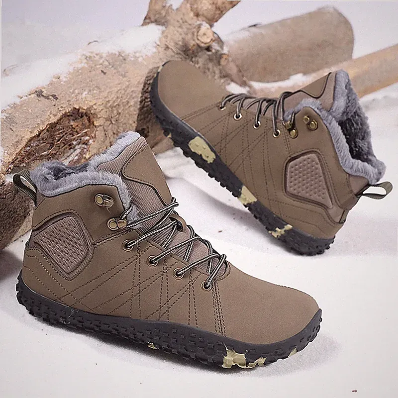 Men's Cotton Boots Outdoor Snow Walking Hiking Shoes Casual Mountain Sneakers