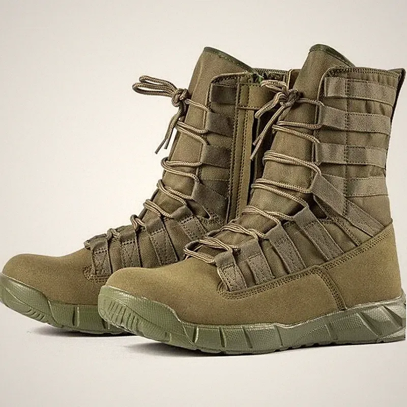Men's Desert Lace Up Zip Ankle Boots Outdoor Hiking Work High top Casual Shoes