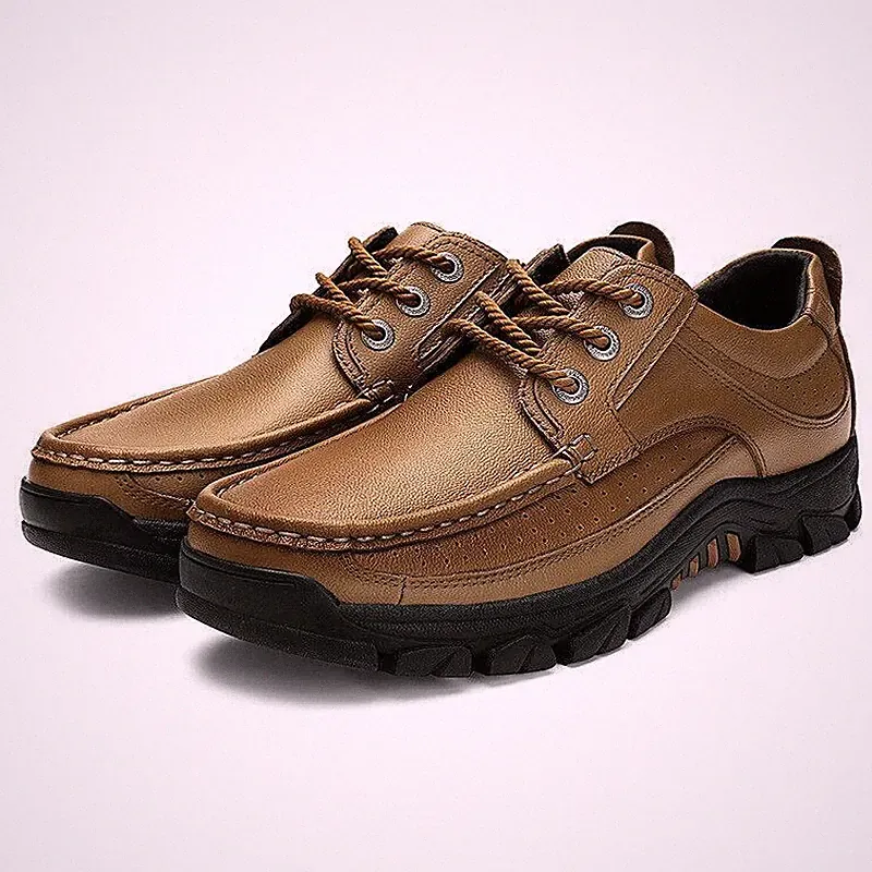 Men's Fashion Formal Business Pump Platform Lace Up Outdoor Hiking Casual Shoes