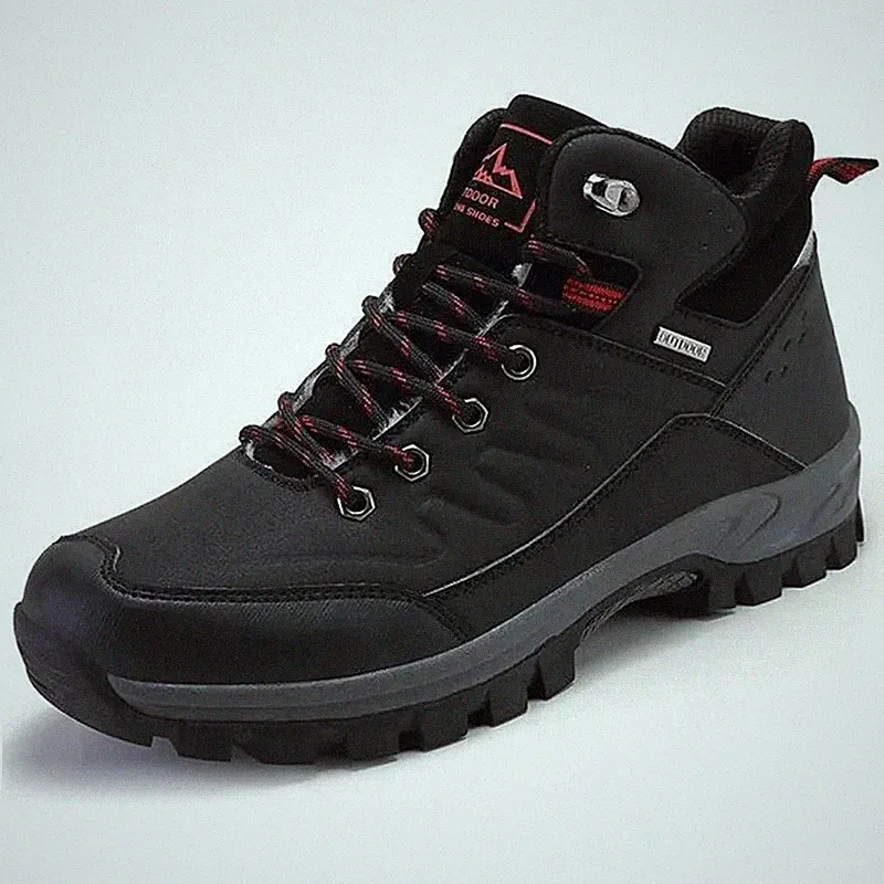 Men's Fur Warm Snow Work Footwear Waterproof Ankle Boots Outdoor Sneakers