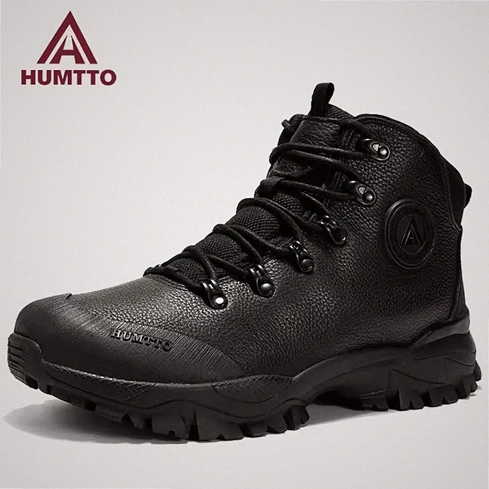 Men's Genuine Leather Winter Work Boots, Tactical Cold Weather Shoes - US 9.5