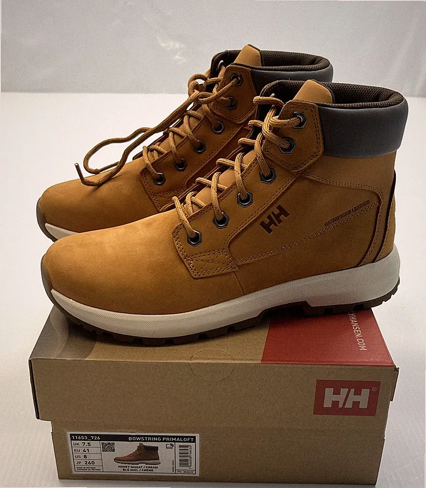 Men's HELLY HANSEN Bowstring Primaloft Insulated Winter Boots HONEY WHEAT/CREAM