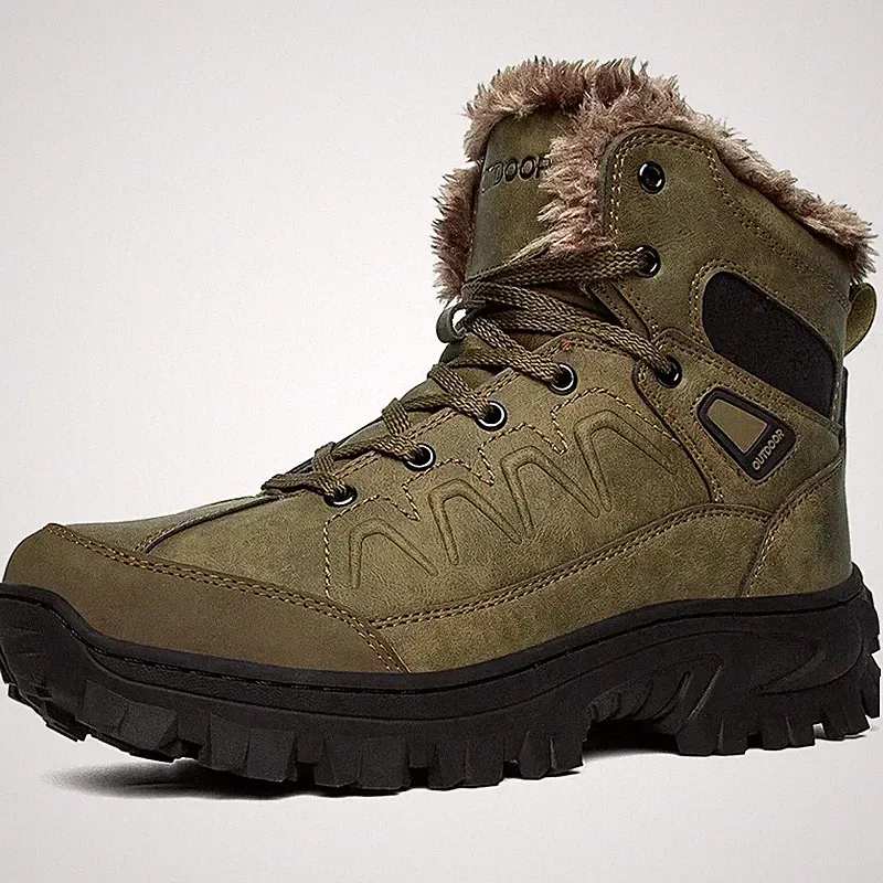 Men's High-top Outdoor Comfortable Hiking Shoes Keep Warm Anti Slips Ankle Boots