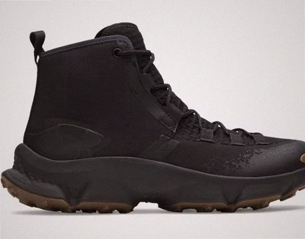 Men's Hiking Boots Black High-Top Rugged Sole Outdoor Trail Shoes