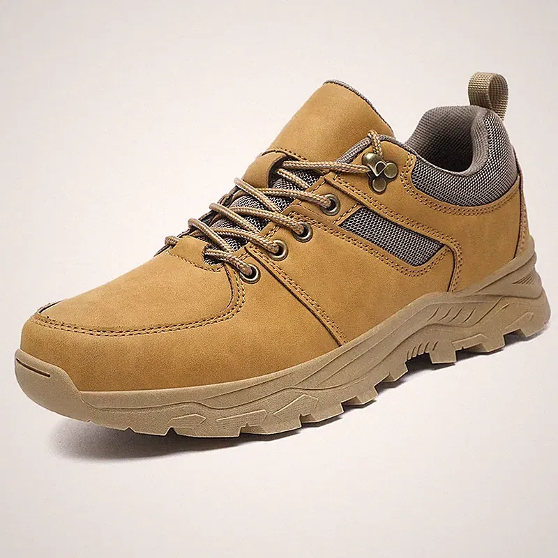 Men's Hiking Boots Comfortable Durable Non-Slip Lace-Up Artificial Leather Shoes
