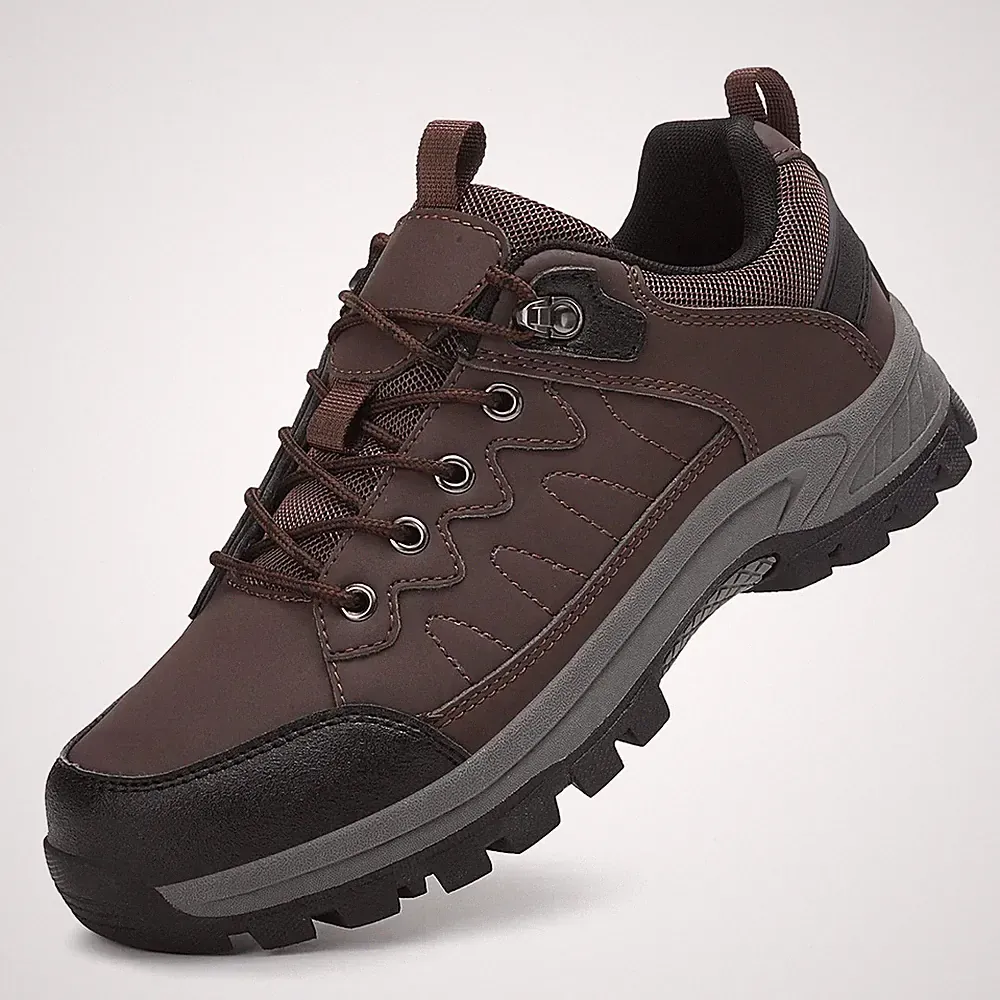 Men's Hiking Boots Comfortable Durable with Non-Slip Lace-Up Leather Pattern
