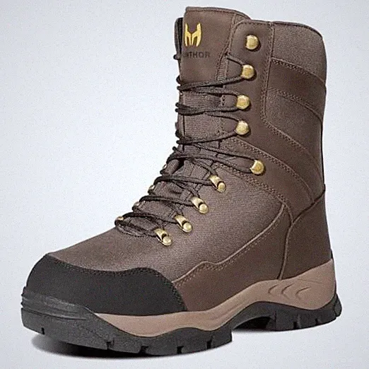 Men's Hiking Hunting Boots - Waterproof Leather & Shock-Absorbing EVA 10 Brown