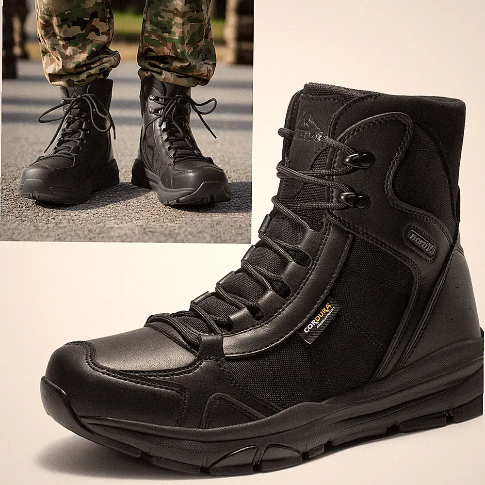 Men's Hiking Military Tactical Work Boots Lightweight Motorcycle Boots Shoes