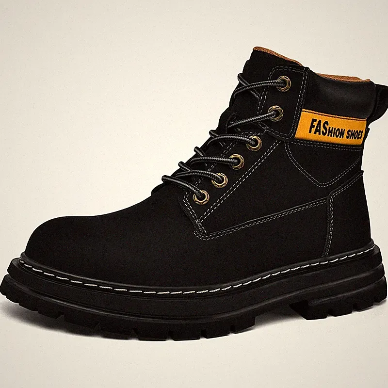 Men's Hiking Trekking Ankle Boots Outdoor Leather High Top Fashion Lace Up Shoes