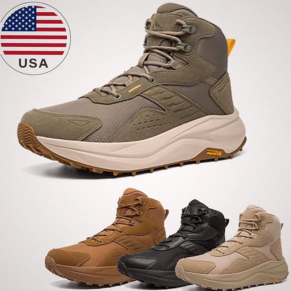 Men's Hiking Trekking Boots Wide Toe Box Low Drop Waterproof Outdoor Shoes