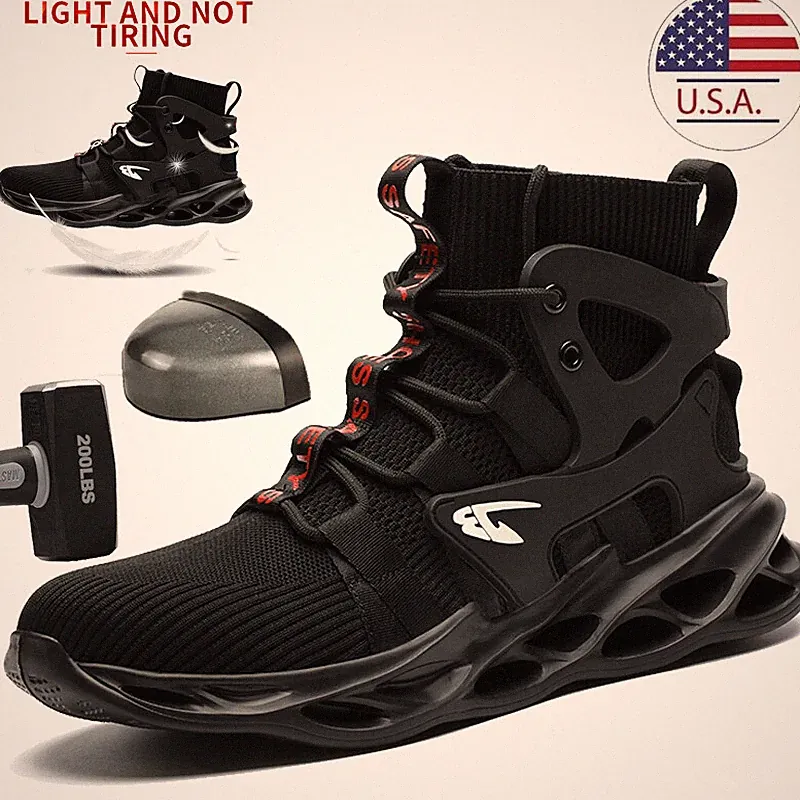 Men's Indestructible Shoes Work Boots Safety Shoes Steel Toe Shoes Hiking Shoes