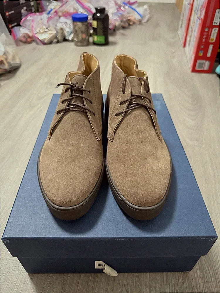 Men's Jack Erwin Brown Suede Chukka Boots - Lace-Up Desert Style Size 7.5 NEW