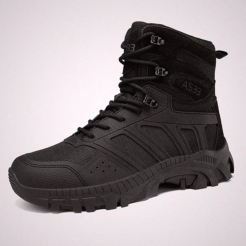 Men's Lace Up Work Ankle Hiking Shoes Climbing Plus Size Waterproof Flats Boots