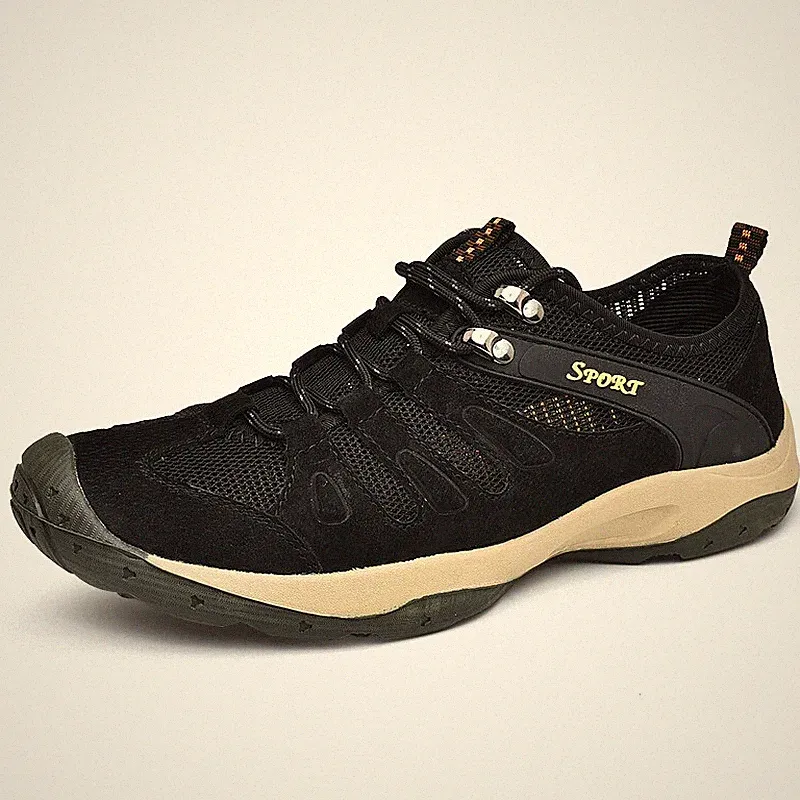 Men's Leather Casual Shoes Breathable Non-slip Outdoor Climbing Hiking Shoes