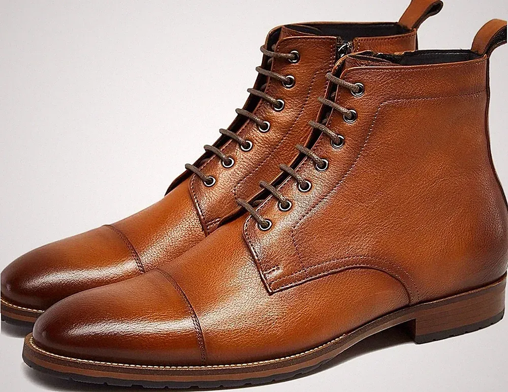 Men’s Leather Chukka Boots Casual Dress Ankle Shoes Lace Up Comfortable Size 11