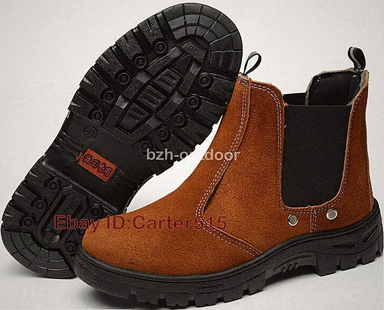 Men's Leather Chukka Welder Shoes Steel Toe Welding Boots Work Safety Shoes