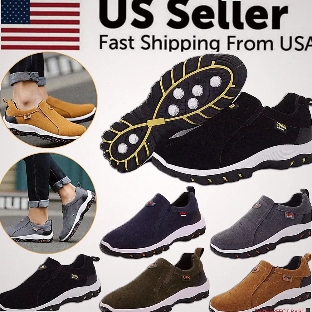 Men's Loafer Slip On Athletic Shoes Casual Walking Sneakers Outdoor Sports