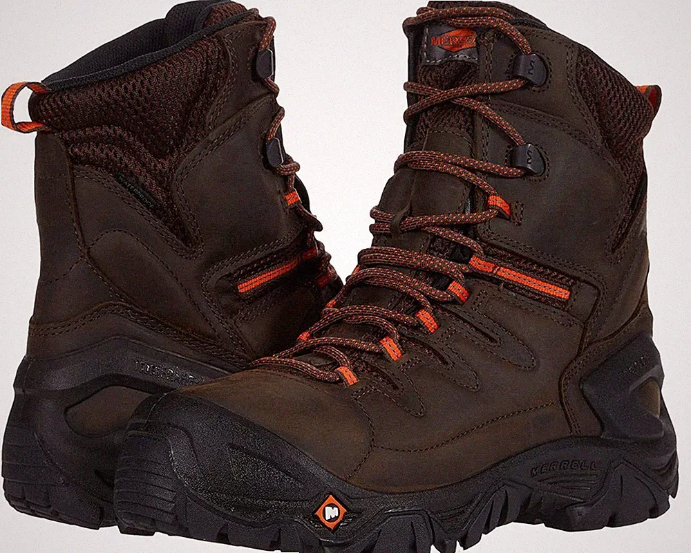 Men's Merrell Strongfield Lea 8" Thermo WP Work Boots, J099527 Multi Sizes Espre