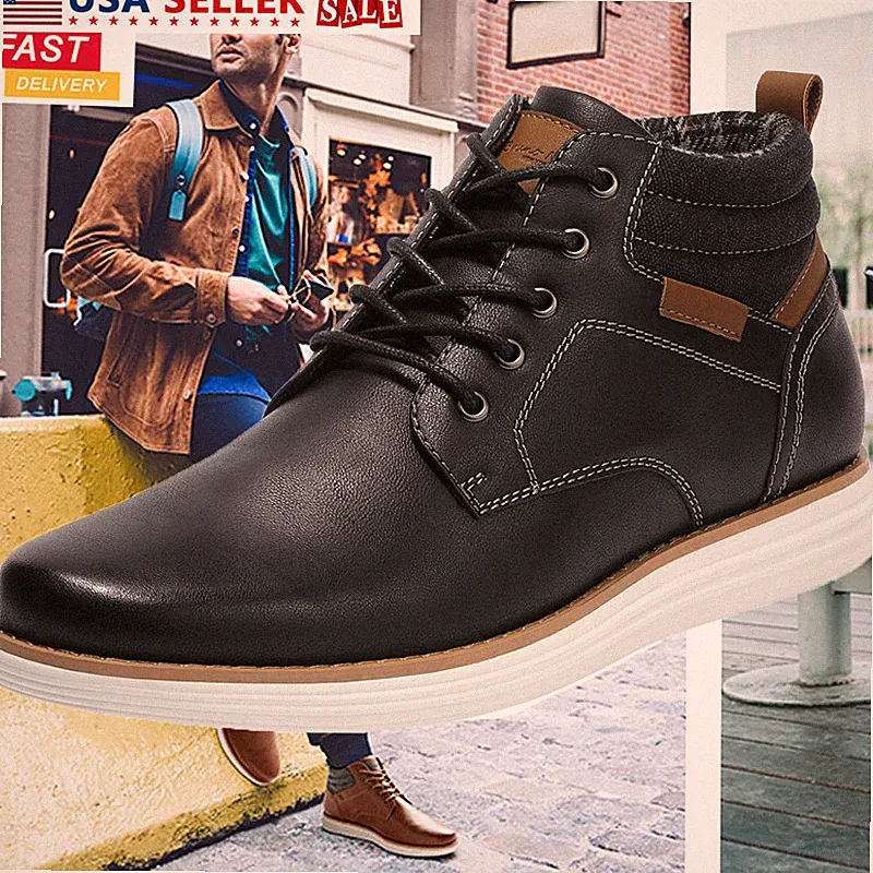 Men's Mid Top Chukka Boots Lace Up Casual Dress Oxford Derby Shoes US