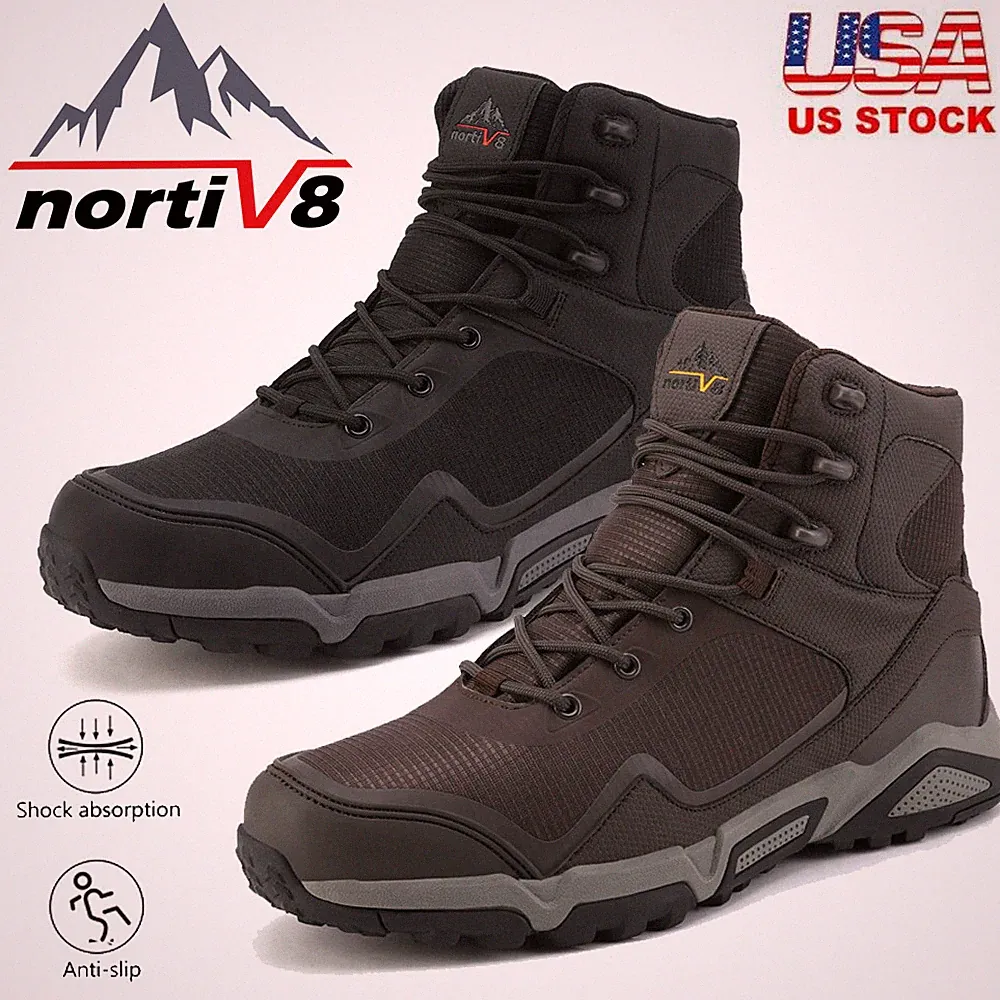 Men's Mid Trekking Work Boots Outdoor Waterproof Hiking Shoes Boots Size 6.5-13