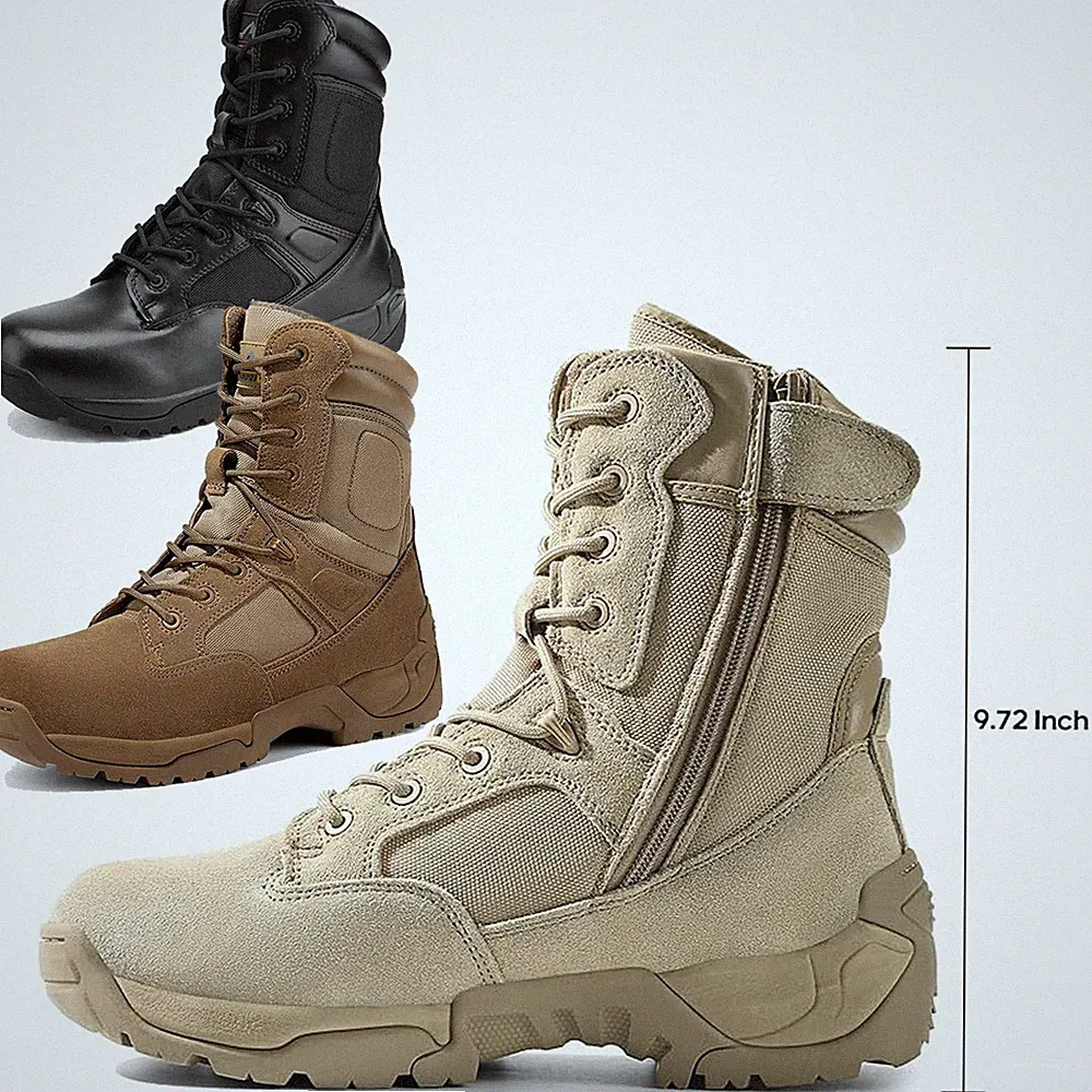 Men's Military Combat Tactical Work Boots Motorcycle Hiking Boots