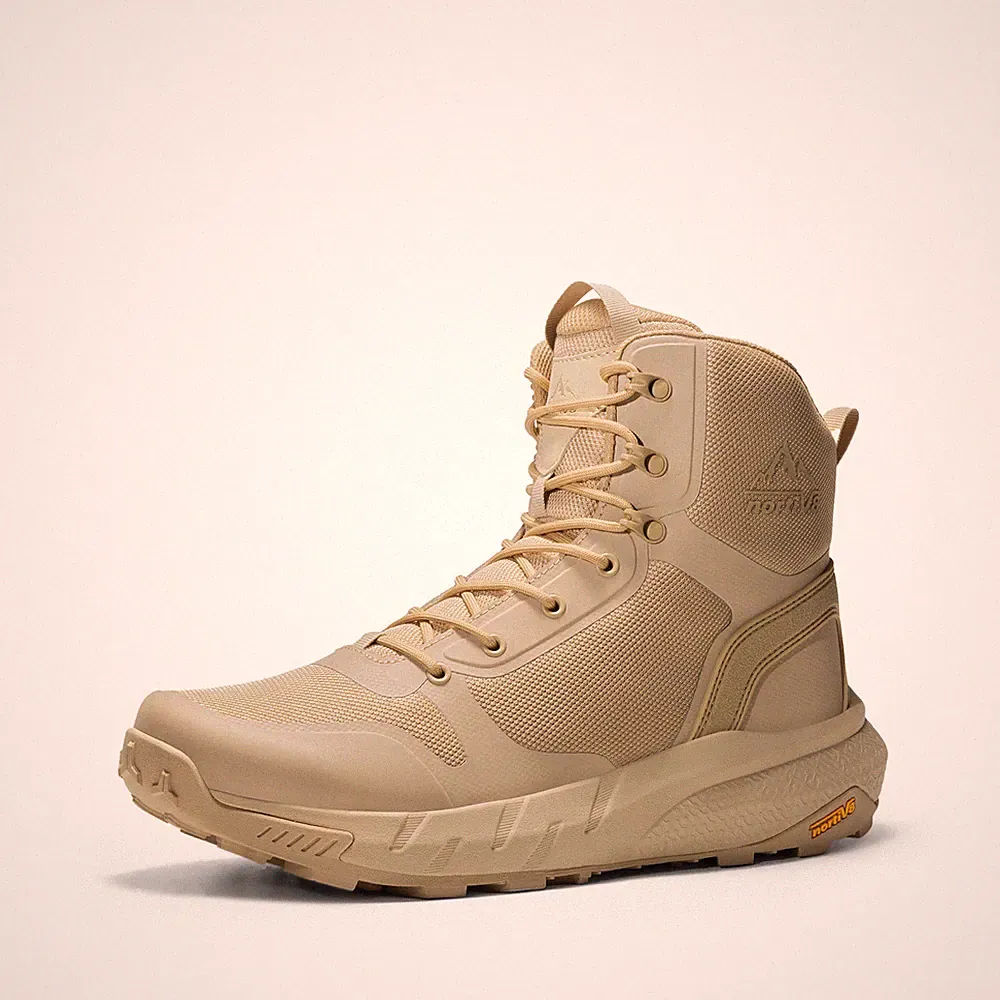 Men's Military Tactical Boots Lightweight Side Zipper Motorcycle Boots Sand