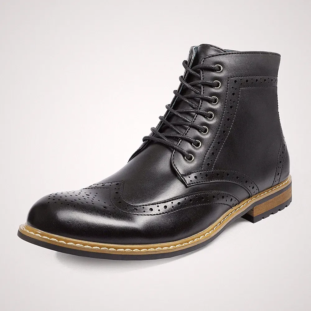 Men's Motorcycle Leather Chukka Boots Oxford Derby Dress Shoe Brown Black 6.5-15