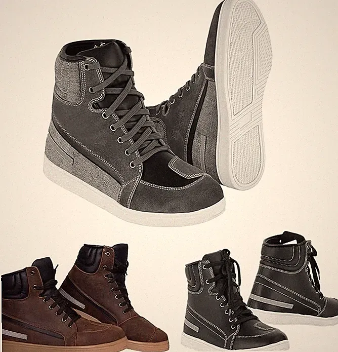 Men's Motorcycle Sneaker Boots Leather Waterproof Shoes Protective Footwear