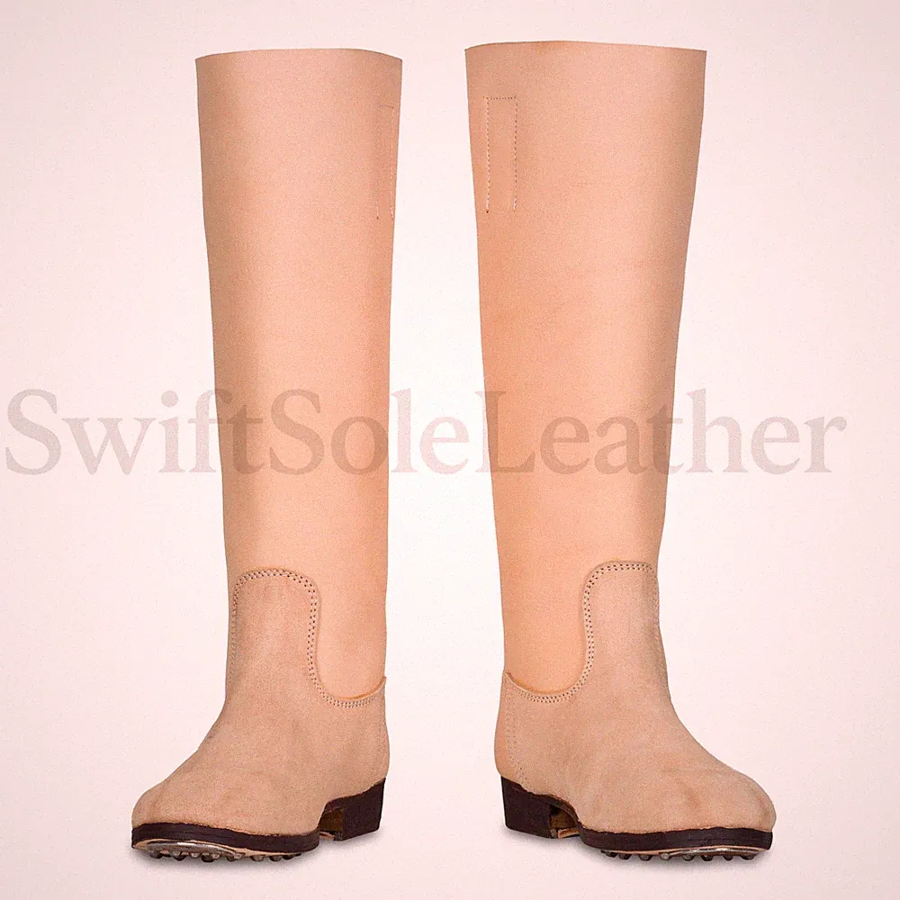 Men's Natural Leather Riding Boots Tall Polo Equestrian Knee High Handmade Horse