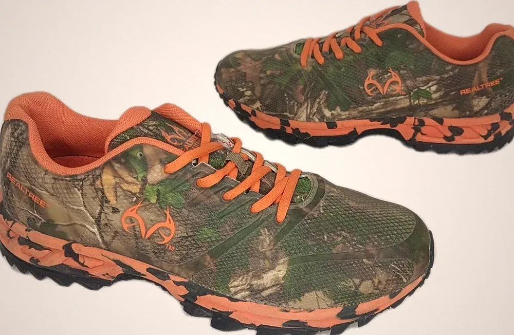 Men’s Realtree Cobra Waterproof Hiking Hunting Shoes Size 12M Camouflage Orange