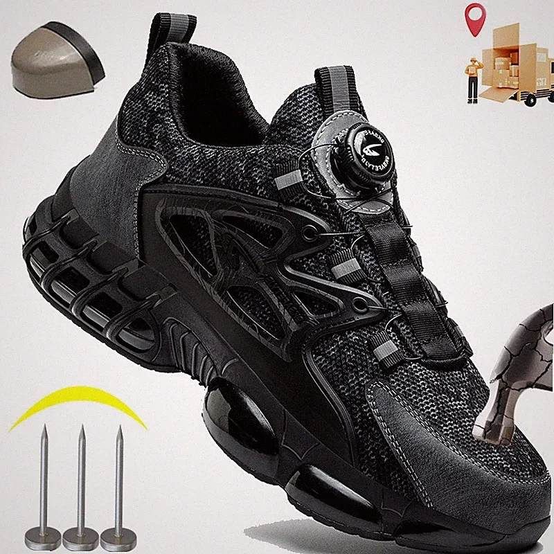 Men's Safety Shoes Protection Work Boots Breathable Indestructible Shoes