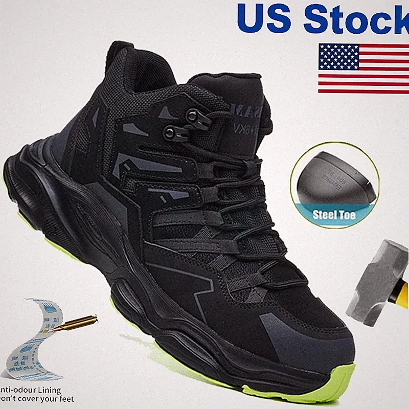 Men's Safety Shoes Steel Toe Breathable Anti-Puncture Casual Shoes Hiking Boots