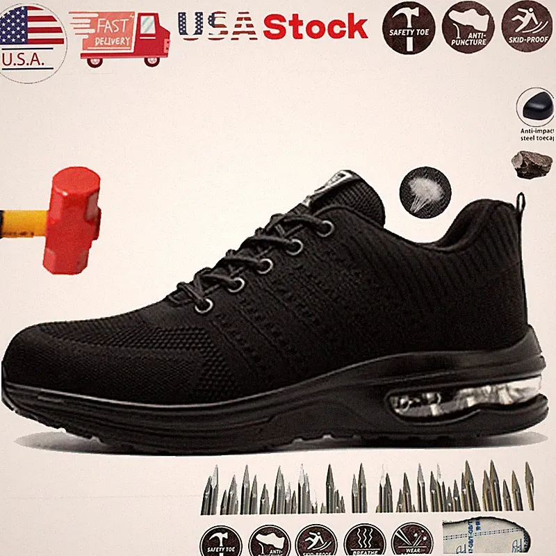 Men's Safety Sneakers Lightweight Shoes Steel Toe Cap Work Boots Hiking shoes
