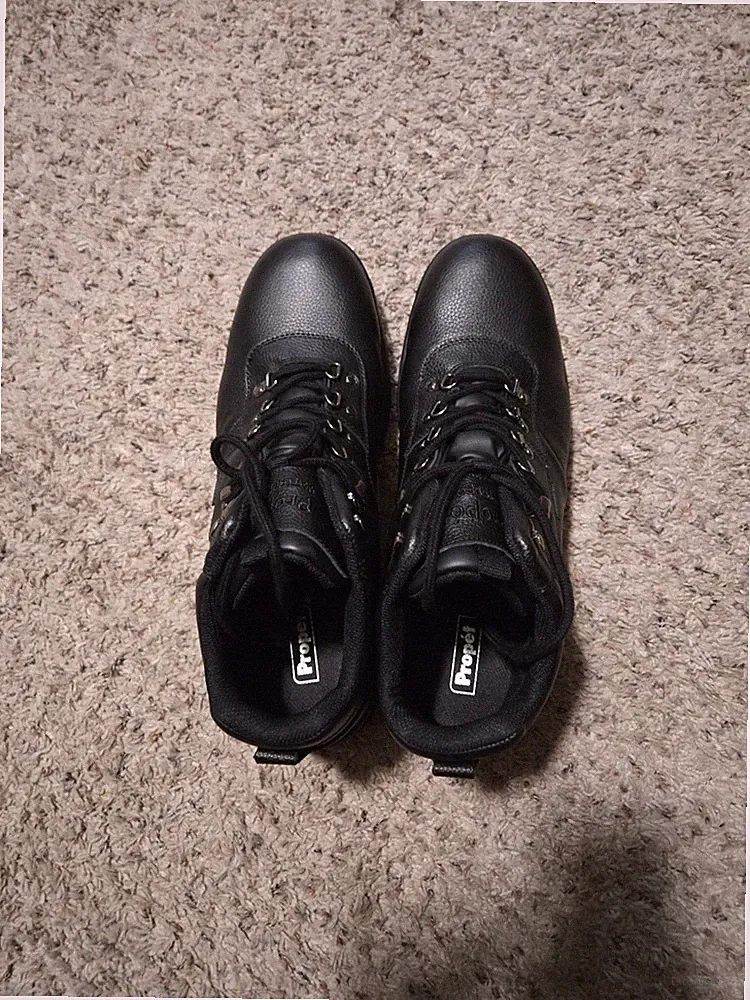 Men's Size 15 5E Propet Cliff Walker Black Leather Hiking Boots No Box