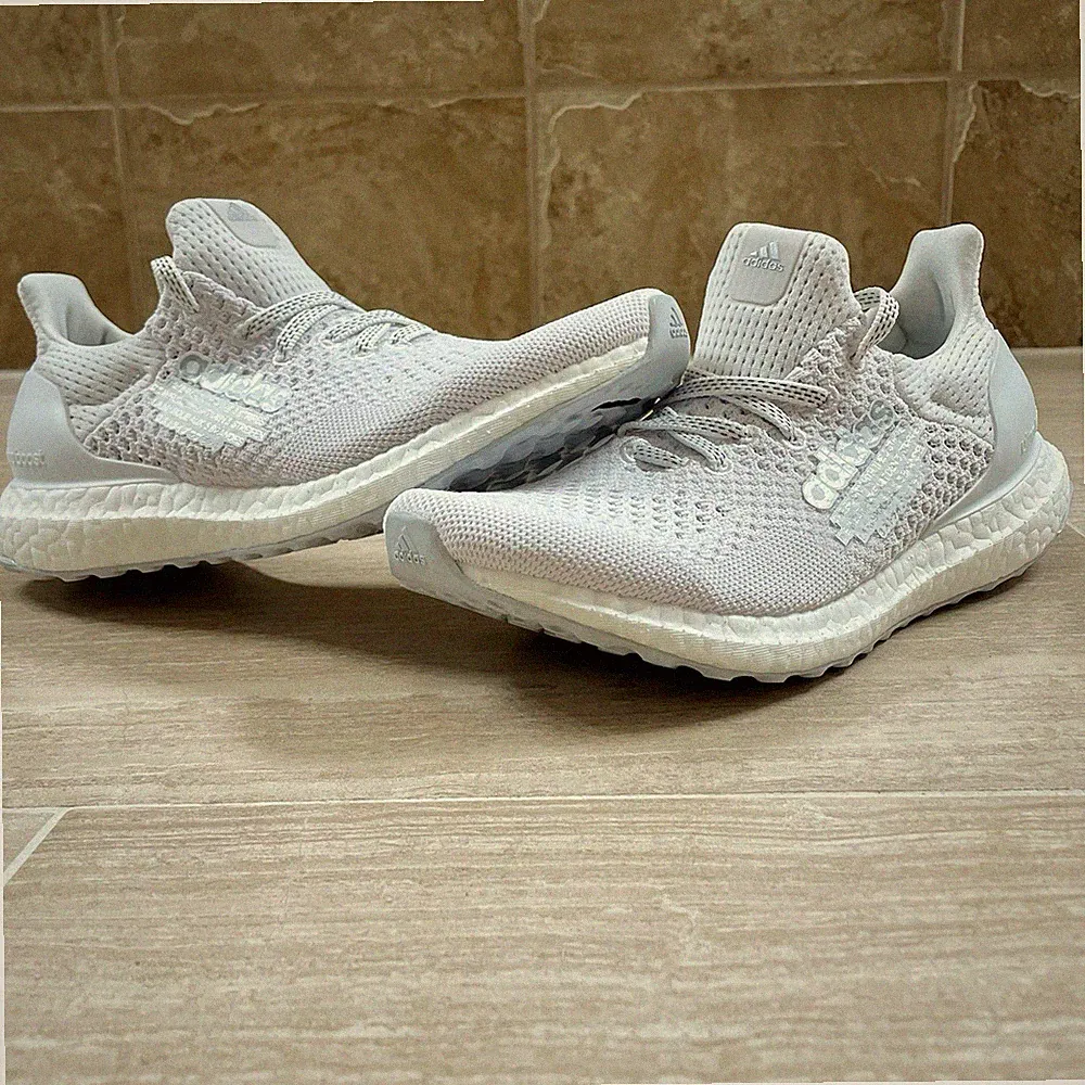 Men’s Size 5 (6.5W) adidas UltraBoost DNA Atmos ‘Triple White’ Running Shoes